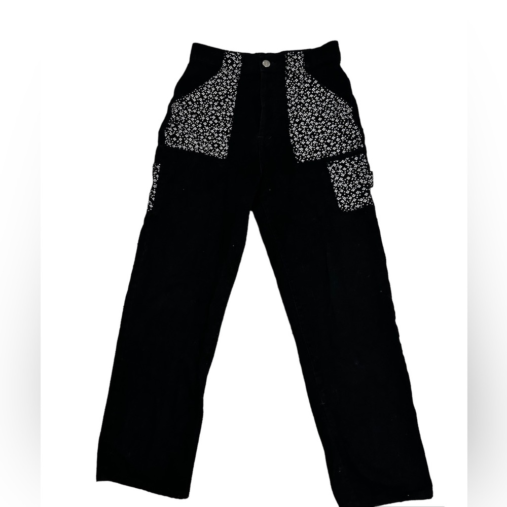 Black BDG jeans with floral patter from UO